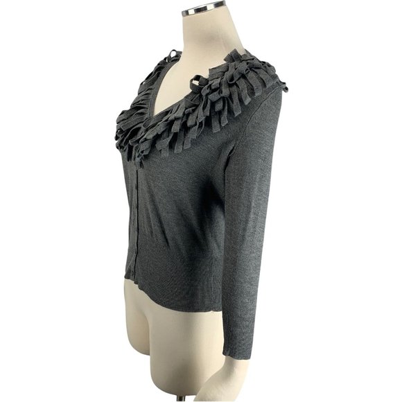 Madison Medium Cardigan Sweater Gray Mane Collar - Picture 3 of 6